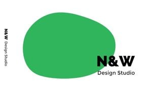 简单的绿色设计工作室名片 英文名片