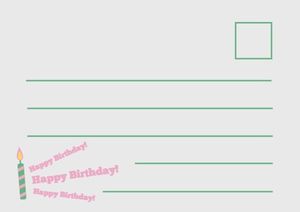 happy birthday, party, celebration, Pink And Green Candle Birthday Card Postcard Template