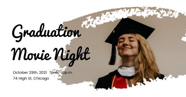 film, social media, photo, Graduation Movie Night Facebook Event Cover Template