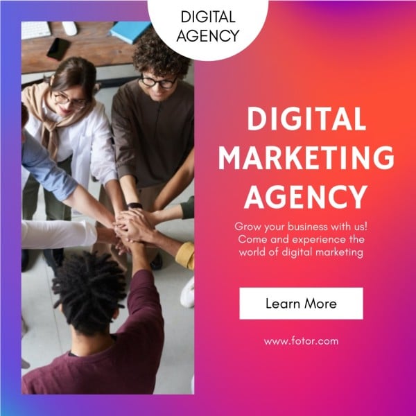 Red Gradient Digital Marketing Agency Instagram Post