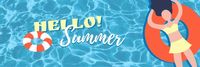 season, greeting, swimming, Hello Summer Twitter Cover Template