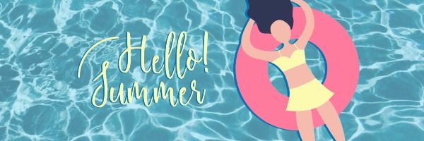 season, swimming pool, swimming, Hello Summer Twitter Cover Template