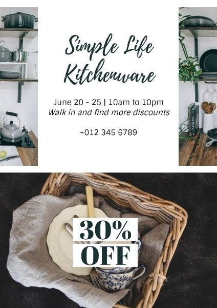 sales, promtion, discount, Kitchenware Sale Poster Template