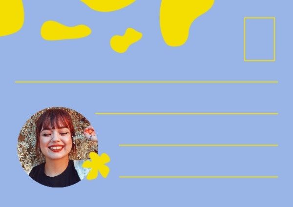 shape, fun, smile, Yellow Splash Flower Postcard Template