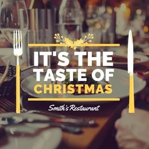 food, restaurant, tableware, Christmas Dinner Instagram Post Template