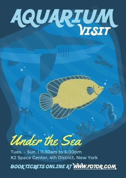 sea, water, ocean, Aquarium Visit Poster Template