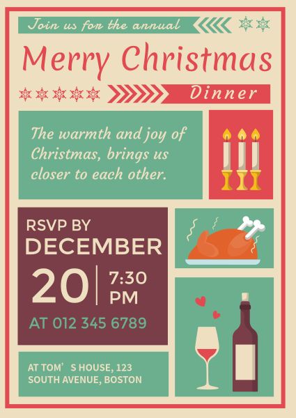 Christmas Dinner With Family Invitation