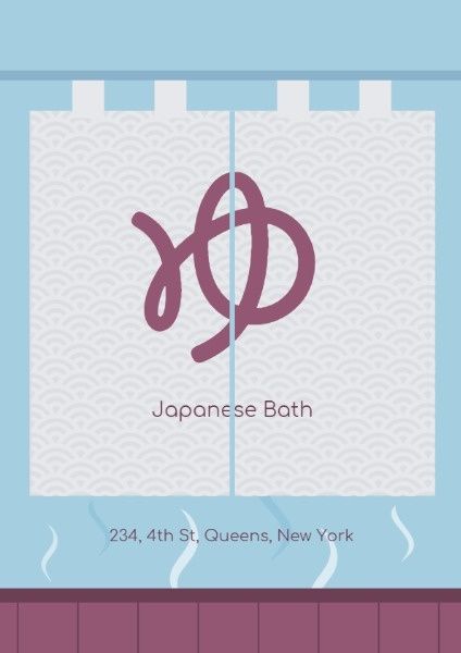 bathing, shower, bathroom, Japanese Bath Flyer Template