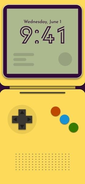 lock screen, ios16, fun, Yellow Illustration Game Box Phone Wallpaper Template