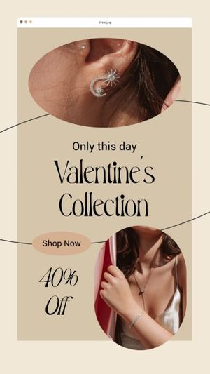 Beige Jewelry Valentine's Day Sale Promotion Instagram Story