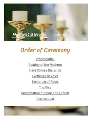 Candlestick Wedding Program