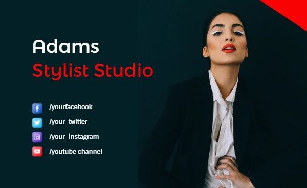 makeup, beauty, brand, Black Fashion Stylist Studio Business Card Template