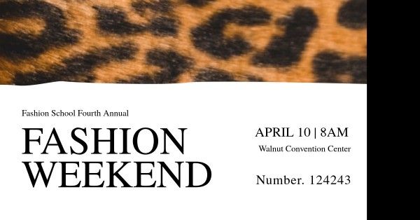  cover photo,  social media,  social network, Leopard Background Fashion Weekend Facebook Event Cover Template