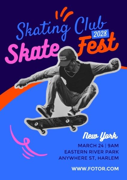 skate, sport, sports, Skating Club Flyer Template