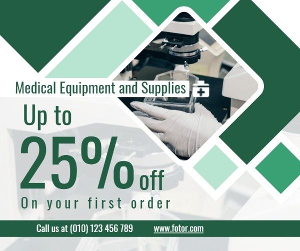 ad, ads, advertisement, Green Medical Equipment Sale Facebook Post Template