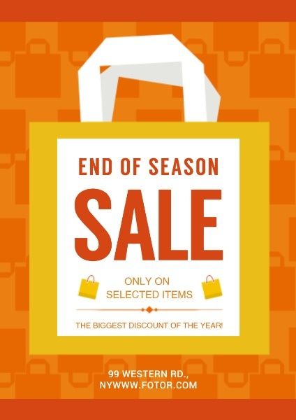 big discount season, discount, package season, End Of Season Sales Poster Template