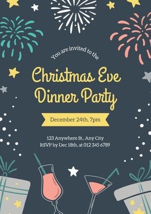 event, reunion, party, Christmas Eve Dinner Invitation Template