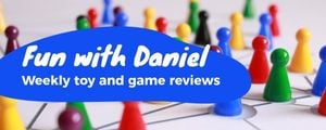 weekly, social media, chess, Blue Toy And Game Review Twitch Banner Template