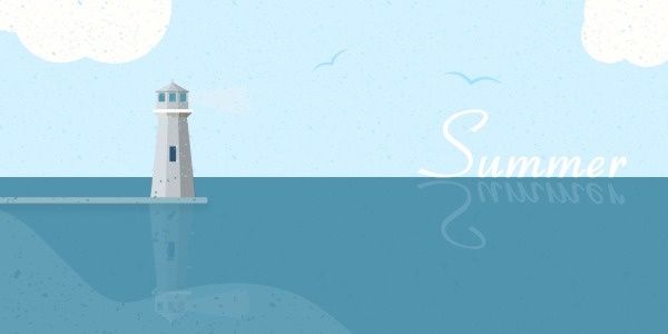 blue sky, lanscape, sea, Summer Landscape Twitter Post Template