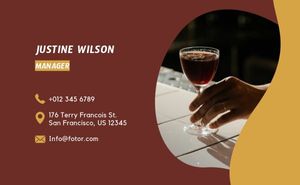 pub, wine, drinks, Brown Make A Reservation Business Card Template