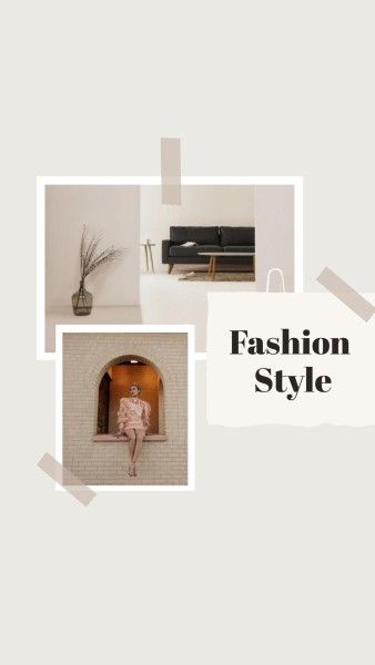 sofa, girl, wall, White Fashion Style  Instagram Story Template