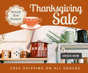 holdiay, discount, banner ads, Thanksgiving Cooker Sale Large Rectangle Template