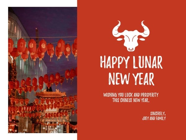 Red New Year Cards Card
