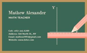 education, lesson, course, Primary School Teacher Business Card Template