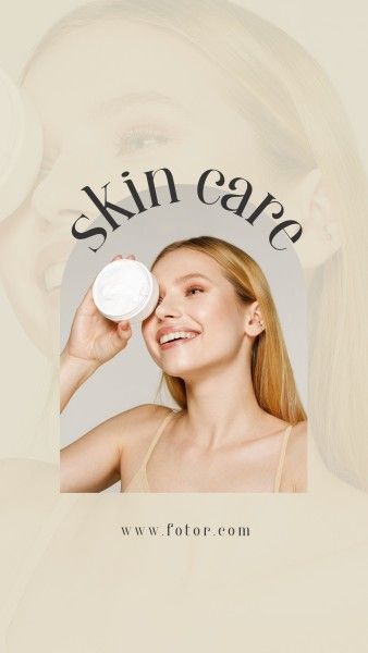 reel cover, instagram reels, beauty, Beige Minimalist Skincare Reels Cover Instagram Story Template