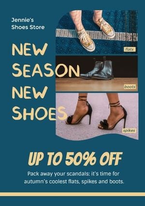 shoes, fashion, beauty, Fall Season Shoe Sales Poster Template