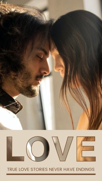 life, montage, Beige Couple Love Font Collage Photo Collage 9:16 Template