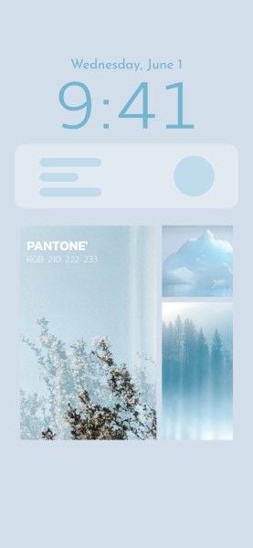lock screen, moodboard, ios16, Pantone Pastel Blue Mood Board Color Palette Photo Collage Phone Wallpaper Template