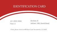 contact, potrait, man, Red College Student Work Pass ID Card Template