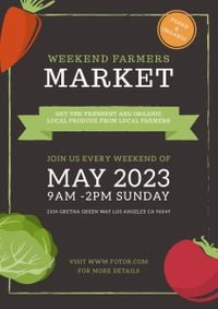 farmers market, weekend farmers market, sale, Farmers Weekend Market Poster Template