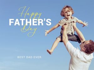 dad, greeting, wish, Blue And White Clean Father's Day Card Template