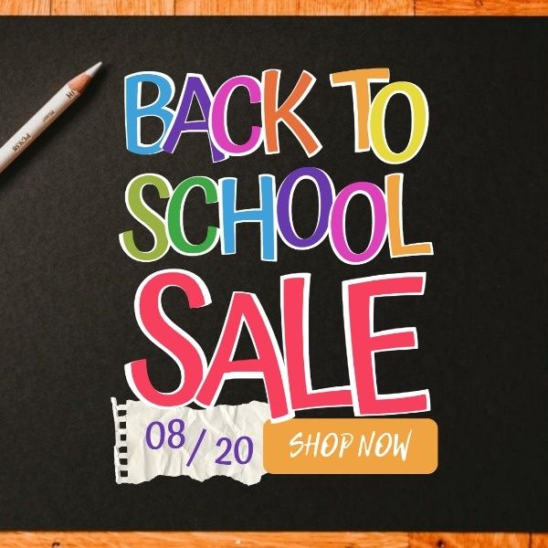 education, discount, business, Back To School Season Sale Instagram Post Template