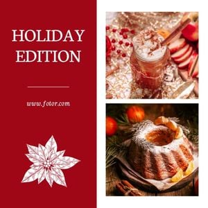 Red Christmas Dessert Recipe Instagram Post