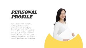 work, business, marketing specialist, Yellow Personal Profile Resume Presentation Template
