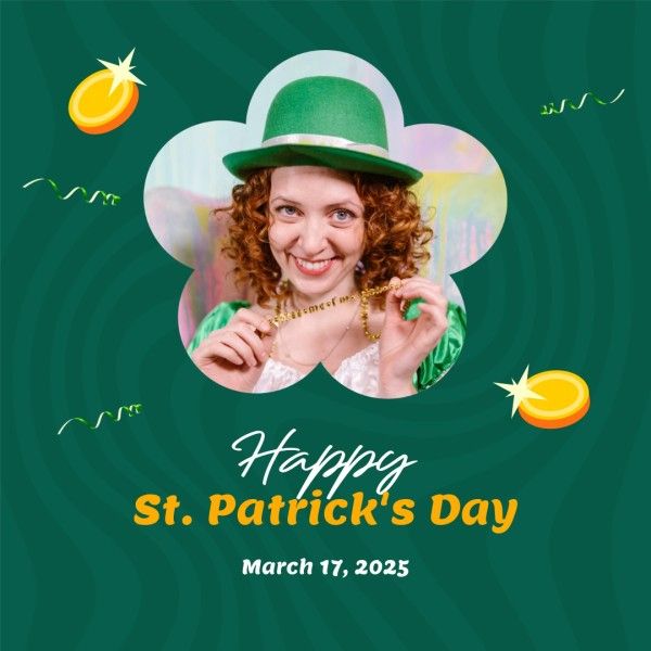 st patricks, celebration, festival, Green Happy Saint Patrick's Day Photo Collage  Instagram Post Template