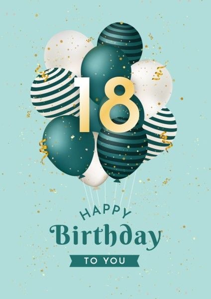 balloon, greeting, celebration, Green 3d Illustration Happy Birthday Poster Template