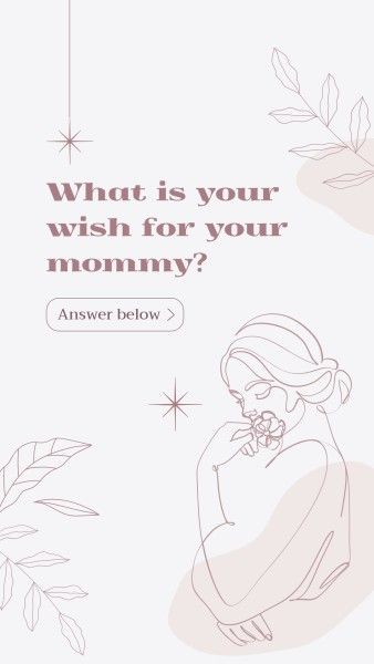 mothers day, mother day, promotion, Gray Elegant Mother's Day Q&A Instagram Story Template