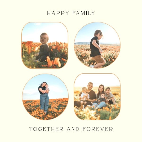 Gelbe moderne Familienfotocollage