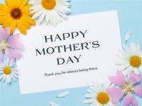 Blue Elegant Floral Mother's Day Greeting Card
