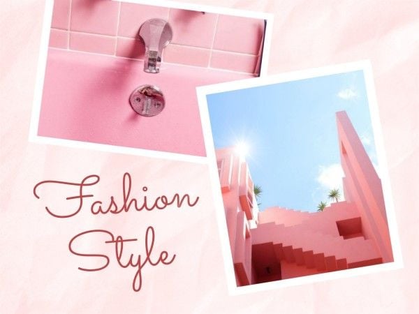 ピンクのファッションスタイルの写真 フォトコラージュ 4:3