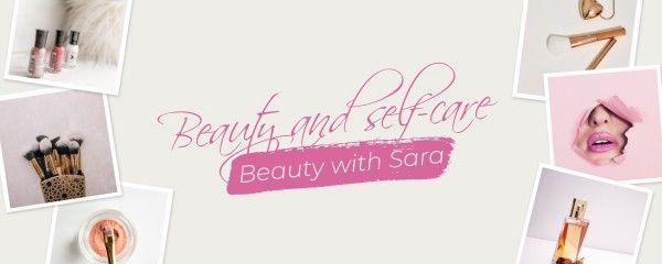 social meida, beauty, makeup, Pink Background Twitch Banner Template
