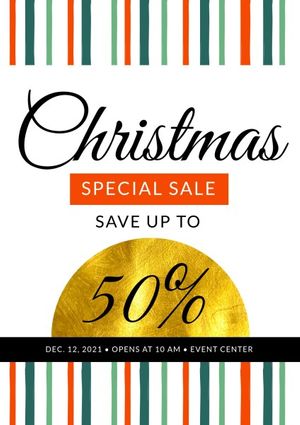 business, marketing, promotion, Golden Christmas Sale Poster Template