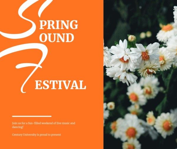 party, celebrity, grass, Orange Spring Sound Festival Facebook Post Template