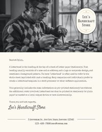 e-commerce, sale, retail, Vintage Handicraft Store Letter Letterhead Template