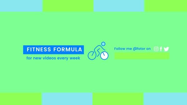 youtube end screen, end cards, end screen, Green And Blue Fitness Video Subscribe Youtube Channel Art Template