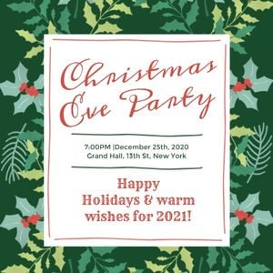 Green Christmas Eve Party Instagram Post
